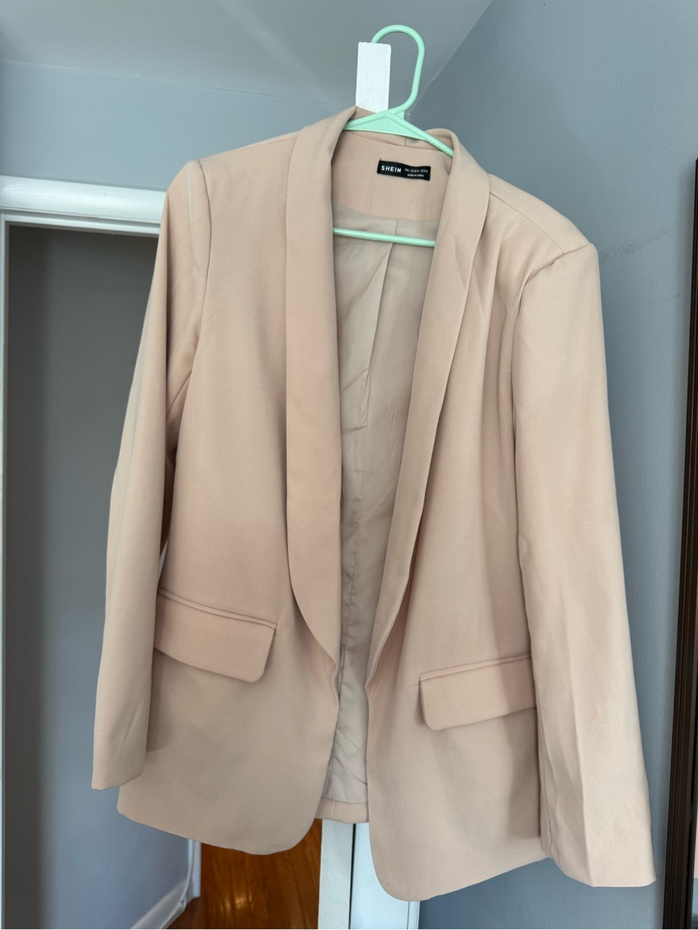 SHEIN Women's Shawl Collar Blazer in Tan
